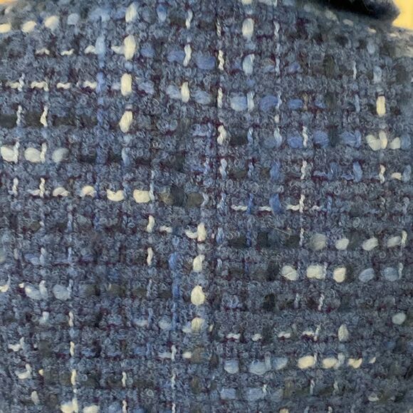 Slava Zaitsev Elegant Blue Tweed Women's Jacket, M - Picture 8 of 12